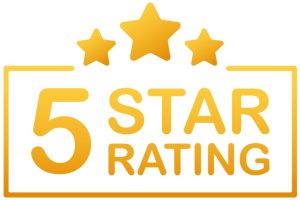 5 star rating sign